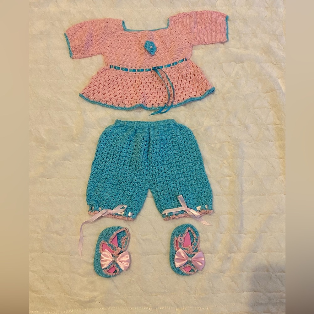 Crochet first born baby dress